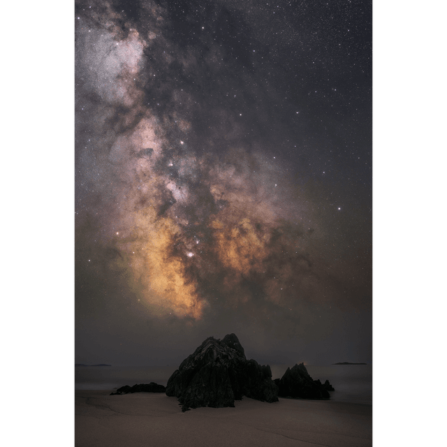 Coumeenoole Beach at night with Milky Way